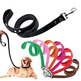 PU Leather Cat Dog Leash Soft Walking Dog Collar Leash Running Training Dog Harness Lead Leash Puppy Pet Small Dog Leash Belt (Color: gold, size: 1.5x120cm)