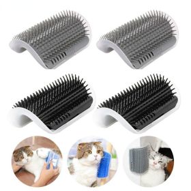 Cat Brush Corner Cats Massage Self Groomer Comb Wall Brush Rubs Catnip The Face With a Tickling Comb Cat Grooming Accessories (Color: Light Blue)